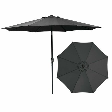 SEASONAL TRENDS Umbrella Market Stl 9Ft Black 62104